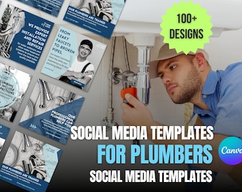 102 x Social Media Templates for Plumbers | Social Media Content For Plumbing Businesses | Canva Templates For Plumbing Businesses!