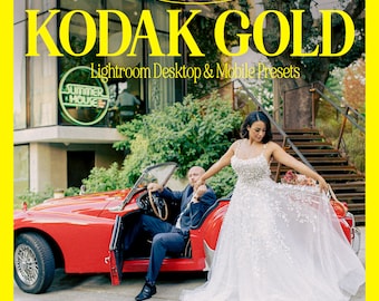 Kodak Gold Film Lightroom Presets: Wedding Photography (Desktop & Mobile)