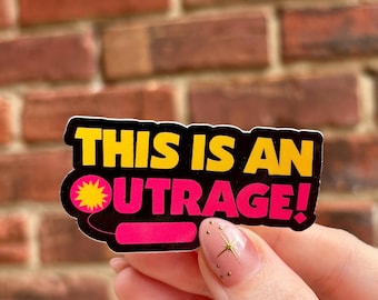 This Is An Outrage Sticker | Dungeon Crawler Carl Decal | LitRPG Gamer Reader Humor