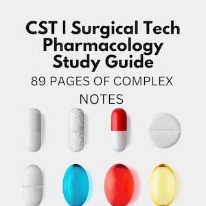 CST | Surgical Tech Notes | Pharmacology Notes *Digital Download