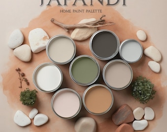 Japandi Home Paint Colors, Behr Color Scheme, Whole House Paint Palette, Wabi Sabi (Digital)