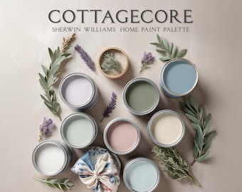 Cottagecore Paint Palette, Sherwin Williams, Whole Home Colors, Country Farmhouse, House Paint Colours (Digital)