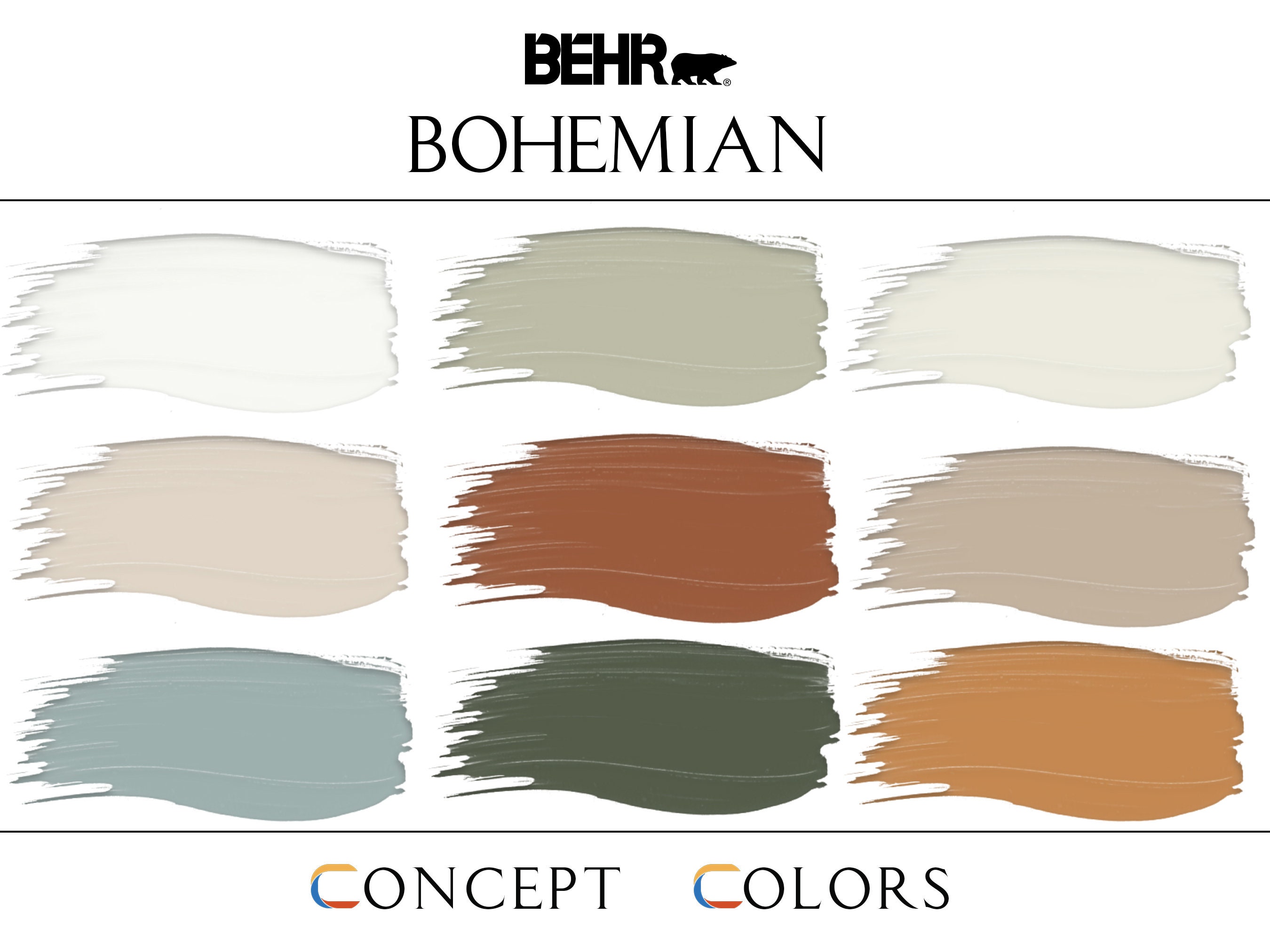 Bohemian Home Paint Palette Behr Complementary Whole House - Etsy