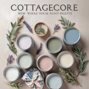 Cottagecore Home Paint Palette, Behr, Whole House Color Scheme, Trendy Interior Paint Design (Digital)