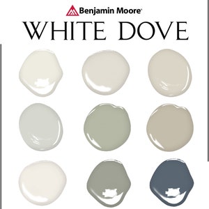 White Dove Paint Palette, Benjamin Moore Color Palette, White Dove Cabinets, Undertones, Warm Natural Palette, Natural Cream, OC-17
