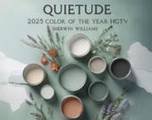 2025 Color Of The Year, Home Paint Palette, HGTV Sherwin Williams Quietude Colour Scheme
