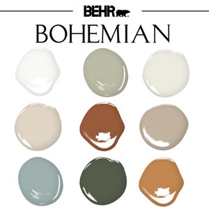 Boho Home Paint Palette, Behr Color Scheme, Whole House Paint Colors, Bohemian (Digital PDF)