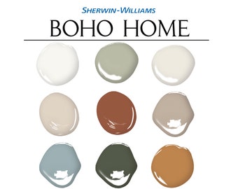 Boho Home Paint Palette - Sherwin Williams, Whole House Colors, Natural Paint Color (Digital PDF)