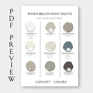 Wind's Breath Color Palette - Benjamin Moore, Whole House Paint ...