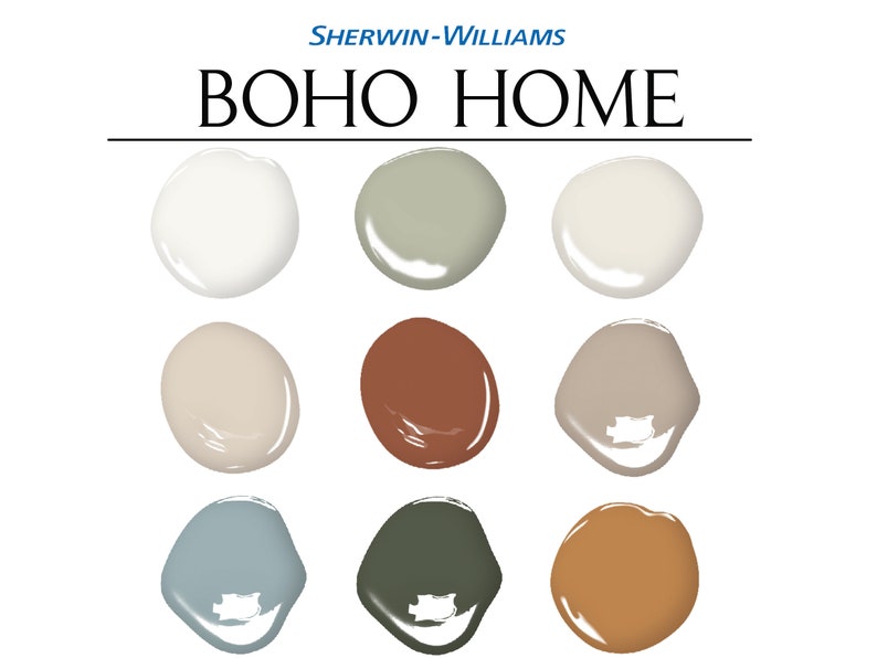 Boho Home Paint Palette Sherwin Williams Complementary Whole Etsy