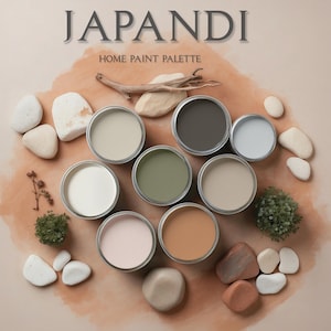 Benjamin Moore, Japandi Style Home Paint Palette, Whole House Color Scheme, Coordinating Colors, Japandi Style Interior Paint Design