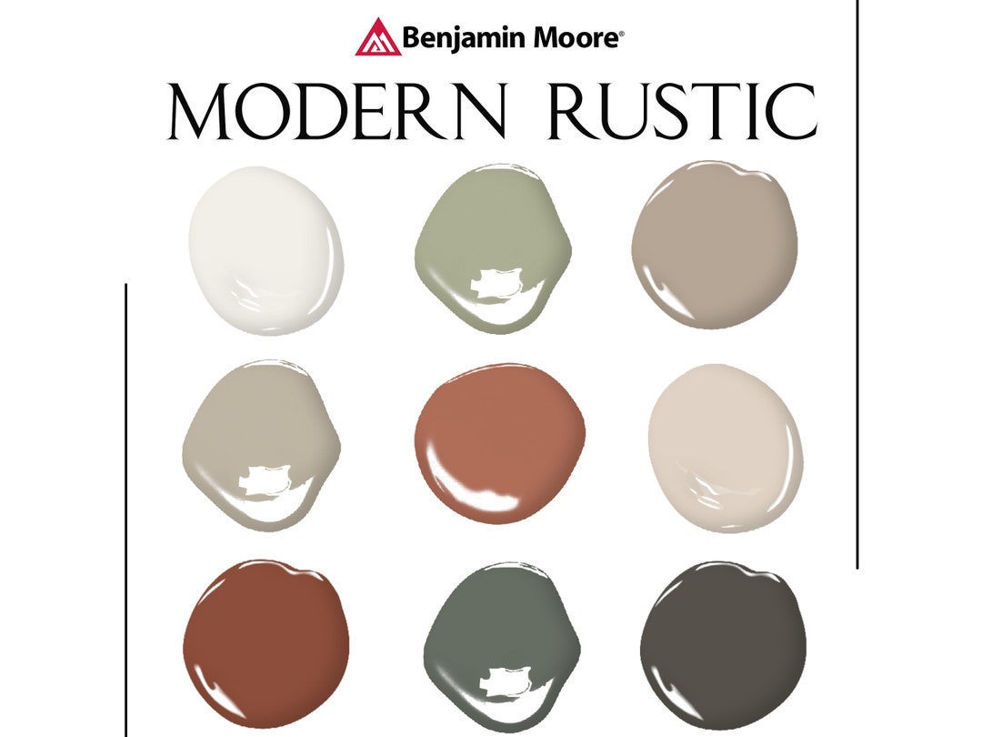 Modern Rustic Paint Palette Benjamin Moore Whole House Paint Etsy