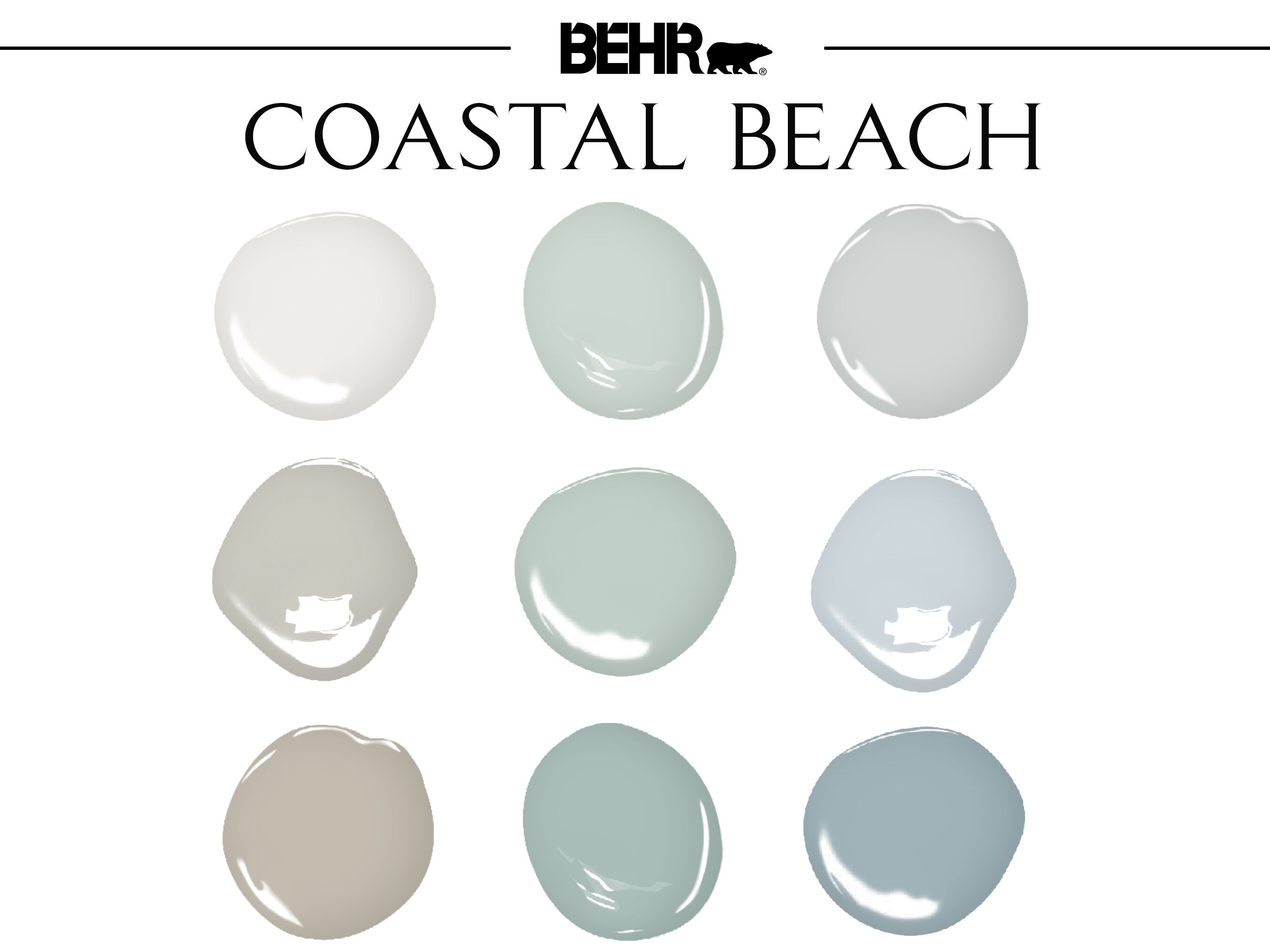 Coastal Beach Paint Palette Behr Beach House Review Coastal Etsy