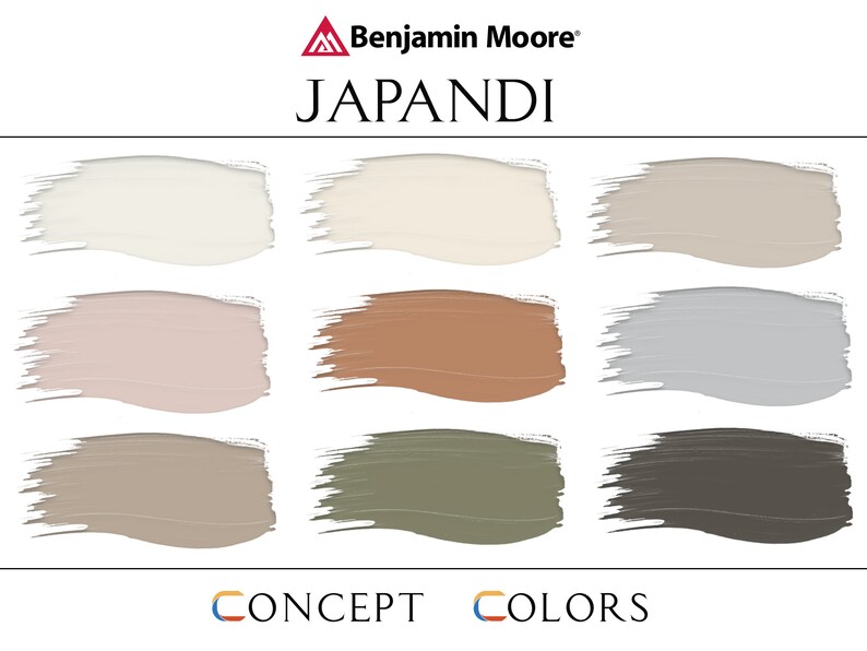 Japandi Home Paint Palette Benjamin Moore Whole House Paint Etsy