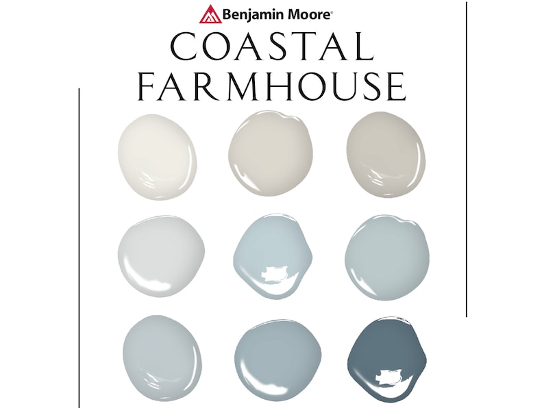 Benjamin Moore, Coastal Farmhouse Paint Palette, Complementary Coastal