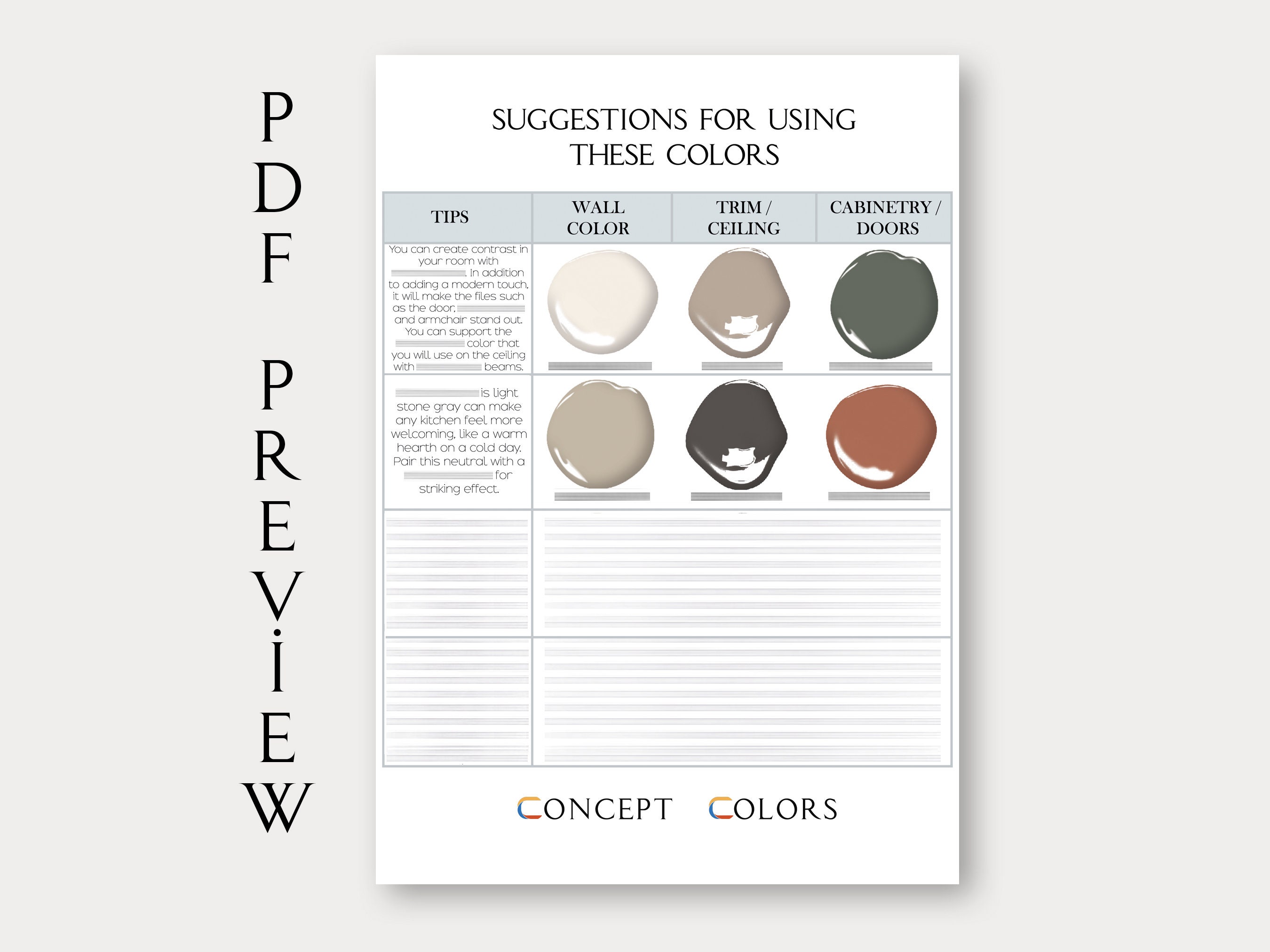 Rustic Farmhouse Paint Palette Behr Paint Guide Whole House Etsy