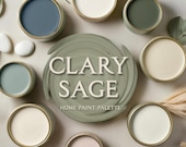 Sherwin Williams Clary Sage Paint Palette, Whole House Paint Colors, Sage Green Color Palette, Home Wall Trim Color, Sw 6178 (Digital Item)