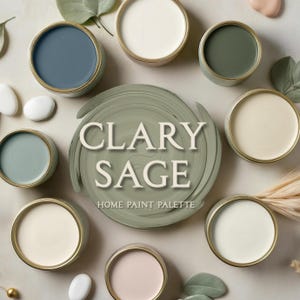 Sherwin Williams Clary Sage Paint Palette, Complementary Whole House Paint Colors, Sage Green Color Palette, Home Wall Trim Color, Sw 6178