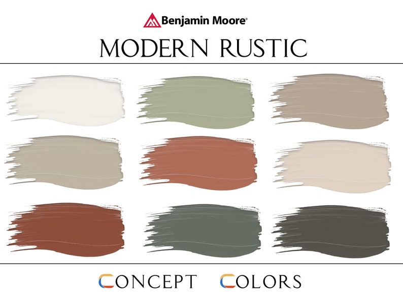 Modern Rustic Paint Palette Benjamin Moore Whole House Paint - Etsy