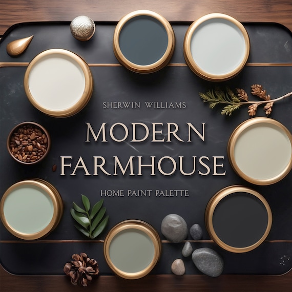 Sherwin Williams, Modern Farmhouse Paint Palette, Home Paint Colors, Whole House Color Scheme, Coordinating Colors, Whole Home Paint Colors