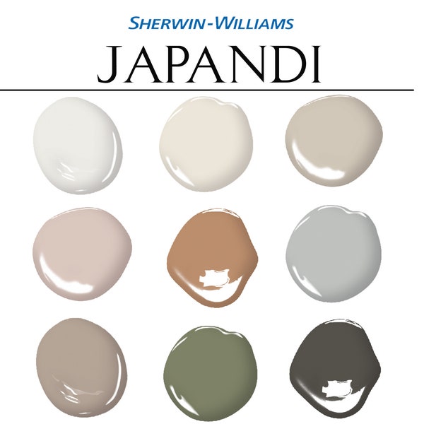 Japandi Home Paint Palette, Sherwin Williams, Complementary Whole House Paint Color, Japandi Color Palette, Japan + Scandinavian Paint Color