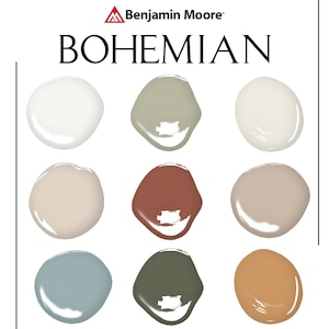 Bohemian Paint Palette - Benjamin Moore, Whole House Color Scheme, Boho Trend Colors (Digital PDF)