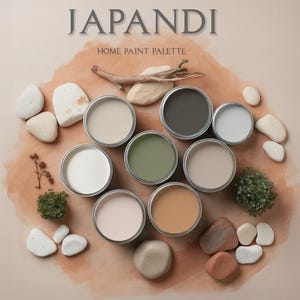 Japandi Home Paint Palette - Sherwin Williams, Earthy Neutral Paint Color, Coordinating Colors (Digital Download)