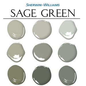 Sage Green Paint Palette Sherwin Williams Whole House Paint - Etsy