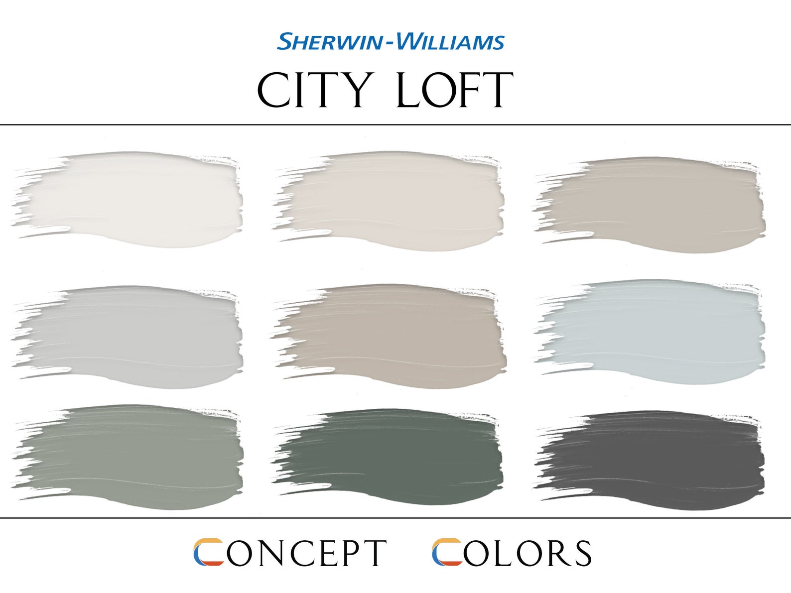 Sherwin Williams City Loft Paint Palette, Complementary Whole House ...