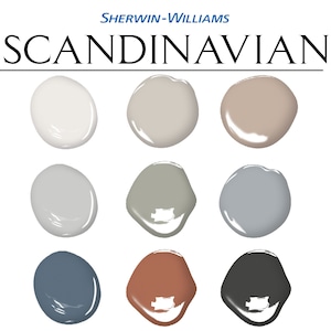 Scandinavian Paint Palette - Sherwin Williams, Interior Color Scheme, Scandinavian Comfort Colors (Digital Download)
