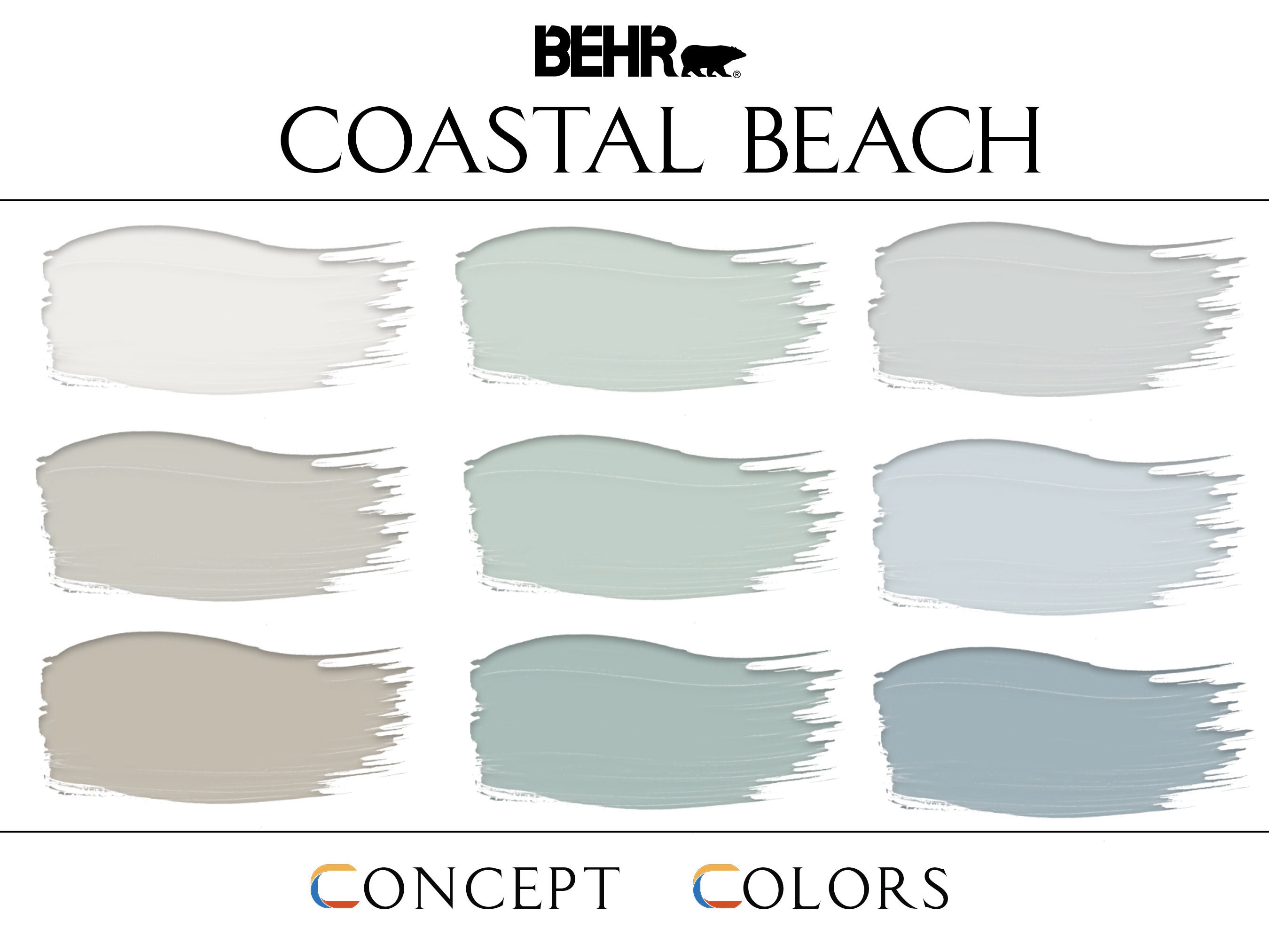 Coastal Beach Paint Palette, Behr, Beach House Review, Coastal Palette