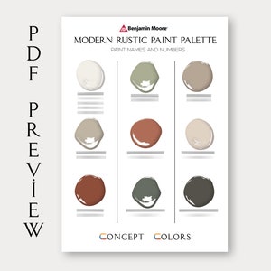 Modern Rustic Paint Palette, Benjamin Moore, Whole House Paint Colors ...