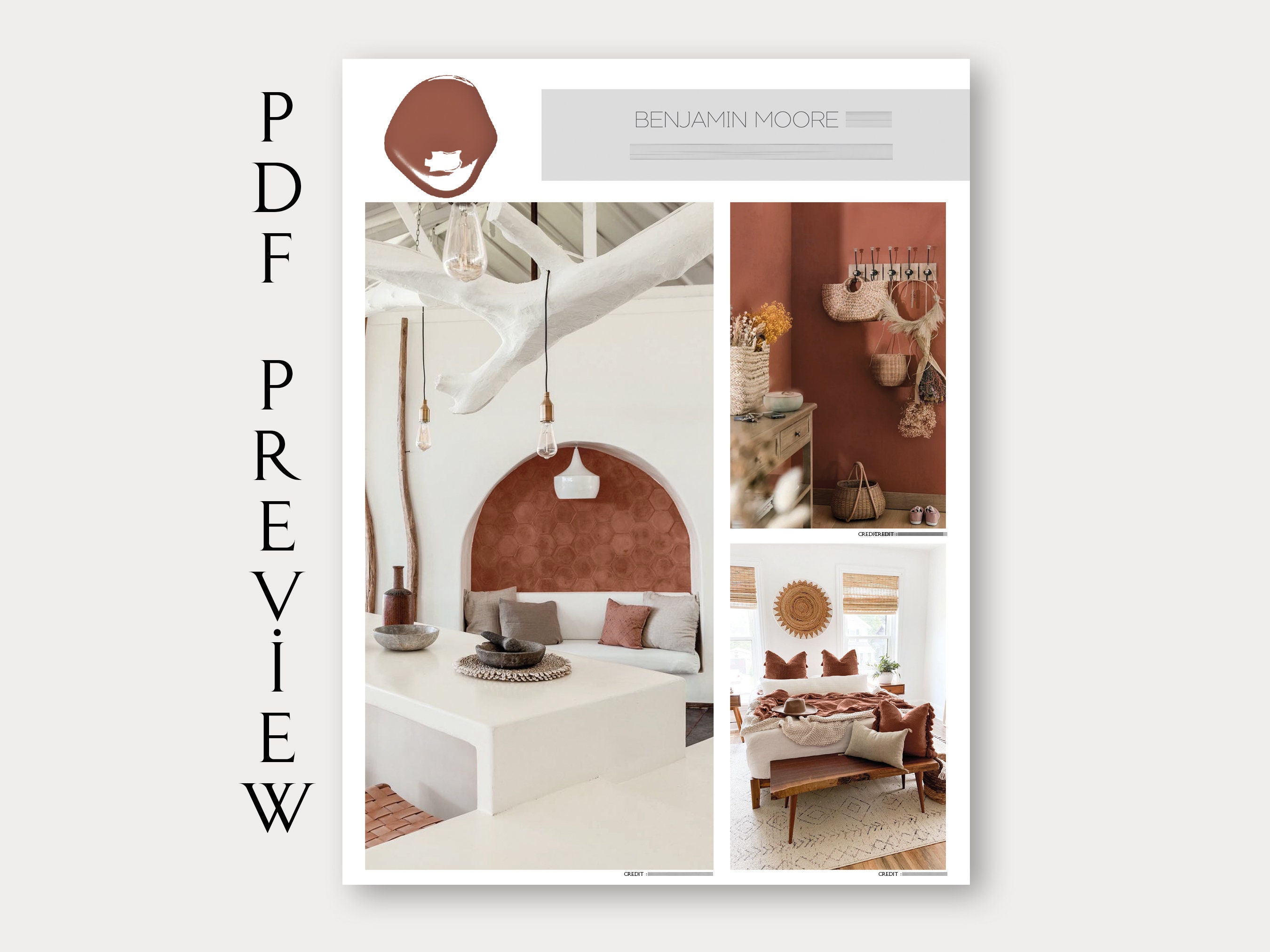Bohemian Paint Palette - Benjamin Moore, Whole House Color Scheme, Boho ...