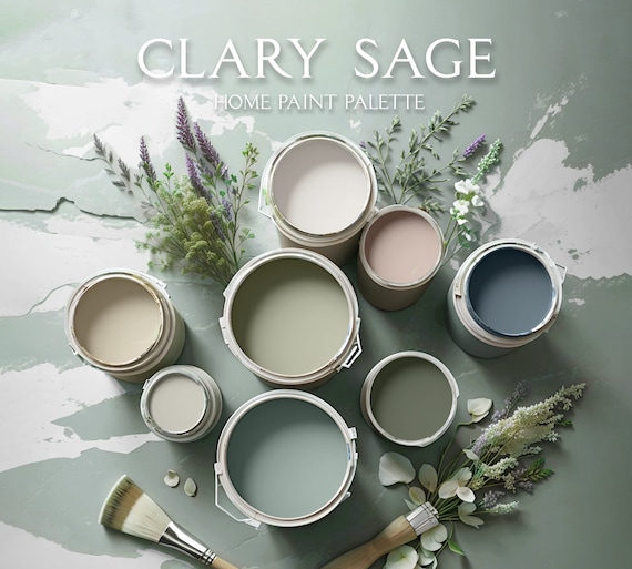 Sherwin Williams Clary Sage Palette, Complementary Whole House Paint Colors,  Sage Green Color Palette, Coastal House Color Scheme 