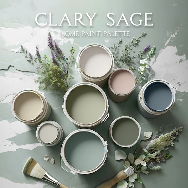 Sherwin Williams Clary Sage Palette, Complementary Whole House Paint Colors, Sage Green Color Palette, Coastal House Color Scheme