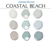 Sherwin Williams Coastal Beach Paint Palette: Coastal Beach Home Paint Colors, Complementary Whole House Paint Colors (Digital Download)