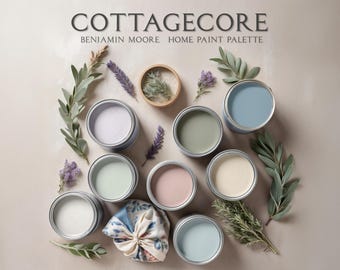 Cottagecore Home Paint Palette, Benjamin Moore, Trendy Interior Paint Design, Cottage Vibes (Digital PDF)