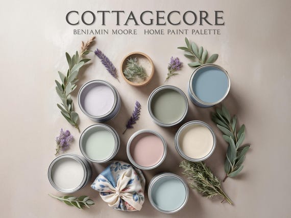Cottagecore Home Paint Palette, Benjamin Moore, Trendy Interior Paint Design, Cottage Vibes (Digital PDF)
