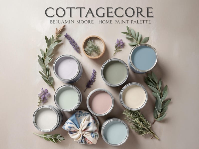 Cottagecore Home Paint Palette, Benjamin Moore, Trendy Interior Paint Design, Cottage Vibes (Digital PDF) immagine 1