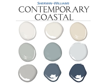 Sherwin Williams Contemporary Coastal Paint Palette: Whole Home Paint Colors, Interior Paint Palette, Complementary Color (Digital Download)