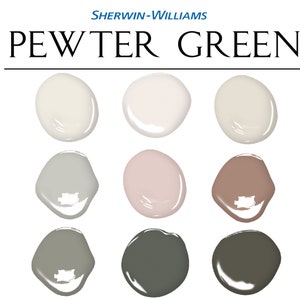 Sherwin-Williams Pewter Green Paint Palette, Redend Point Color Palette, Interior Design, Color Scheme, Paint Palette, Whole House Paint