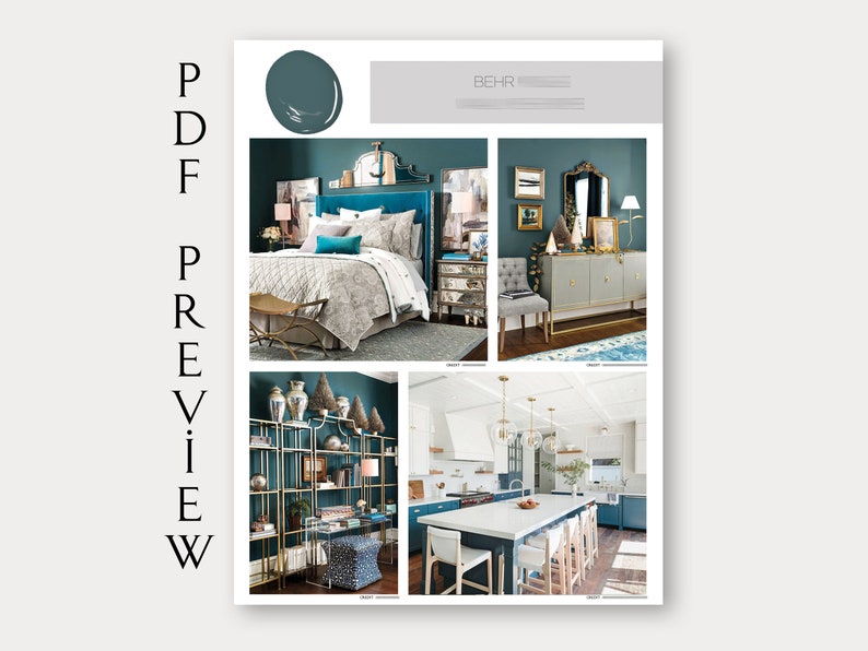 Behr Mid Century Modern Palette, Interior Paint Scheme, Mid Century