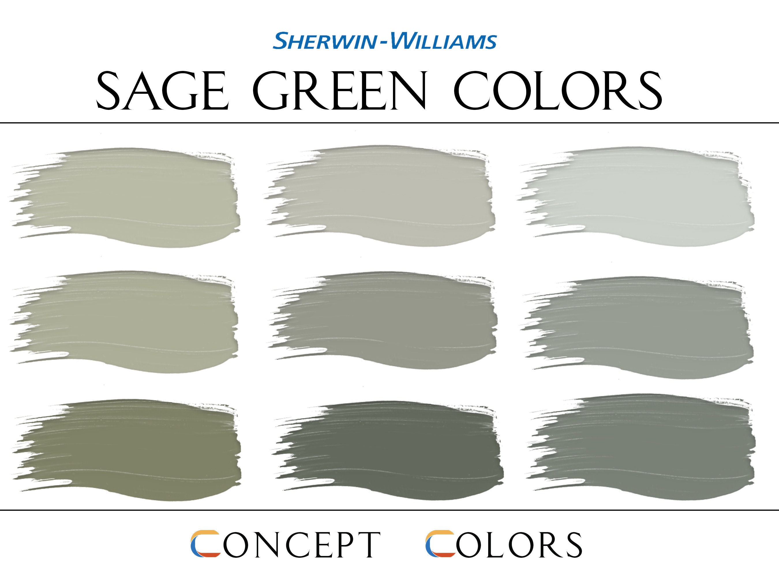 Sage Green Paint Palette Sherwin Williams Whole House Paint Etsy UK Sage Green Paint Palette Sherwin Williams Whole House Paint Etsy UK