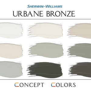 Sherwin Williams Urbane Bronze Complementary Paint Palette, Whole House ...
