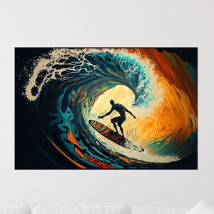 Awesome Surfer wall art print, surfboard wall art