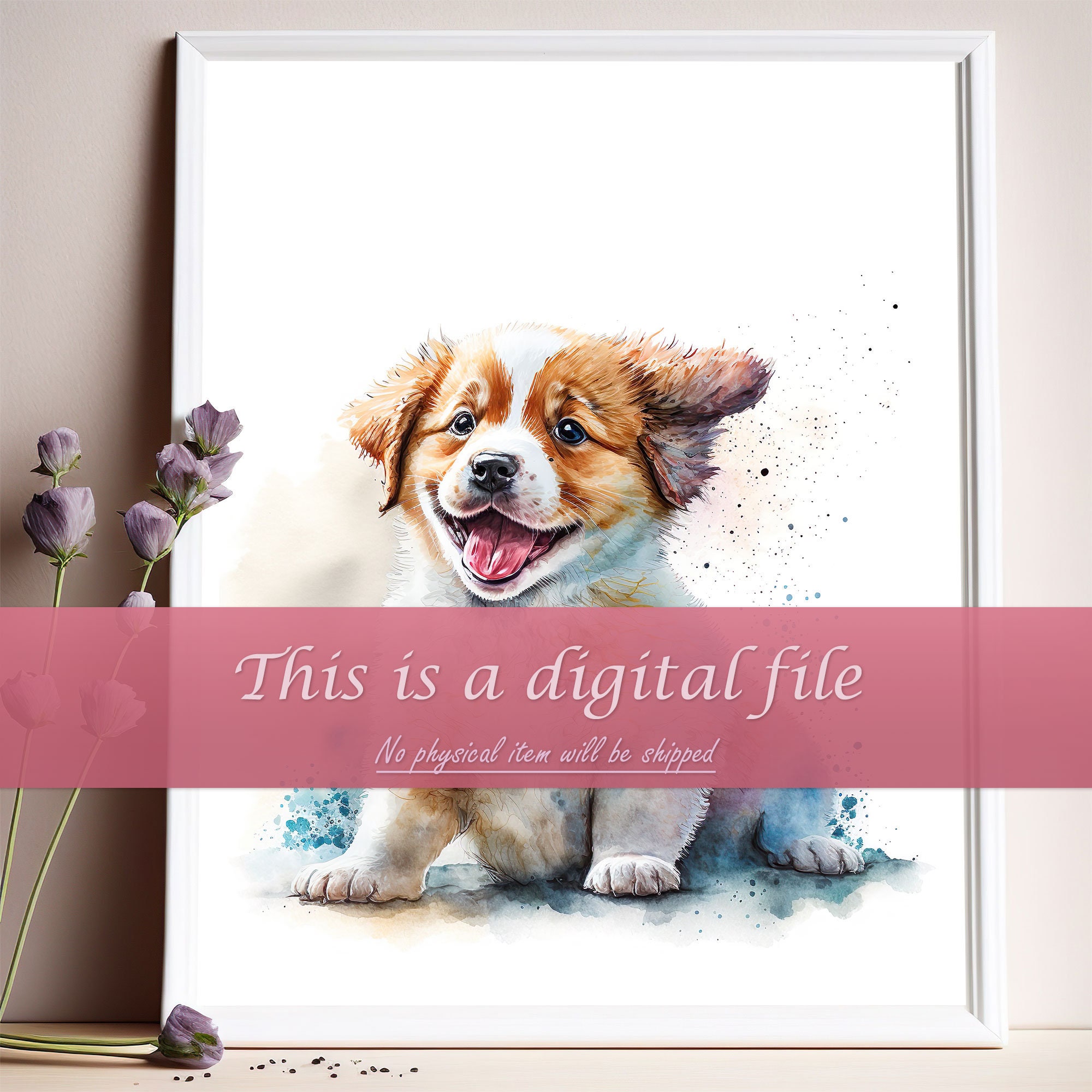 Cute Puppy Wall Art Print, Dog Printable Art - Etsy