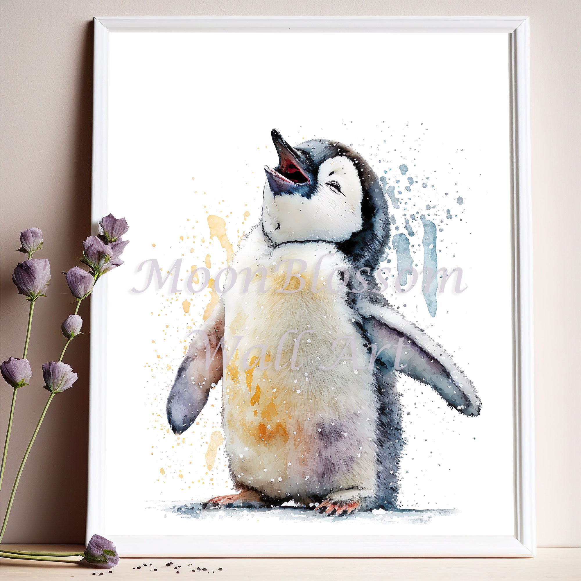 Penguin Printable Art / Penguin Wall Art Print / Cute Penguin Animal ...