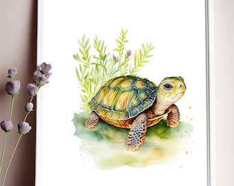 Turtle printable art, turtle wall art print