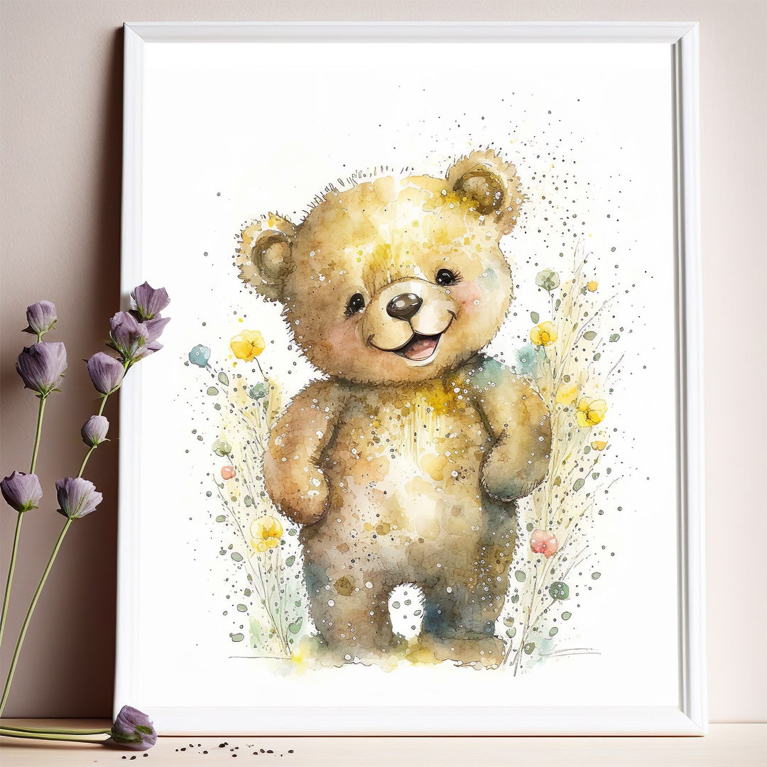 Teddy Bear Wall Art, Bear Art Print Etsy