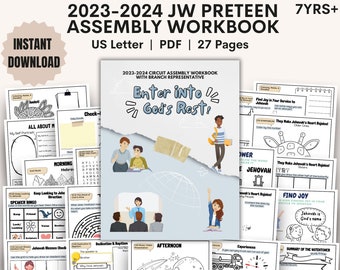 JW Kids PreTeen 2023 2024 Geben Sie Gottes Ruheaktivität ein JW Printables JW Geschenke Für 7 Jahre + 9-12 Jahre